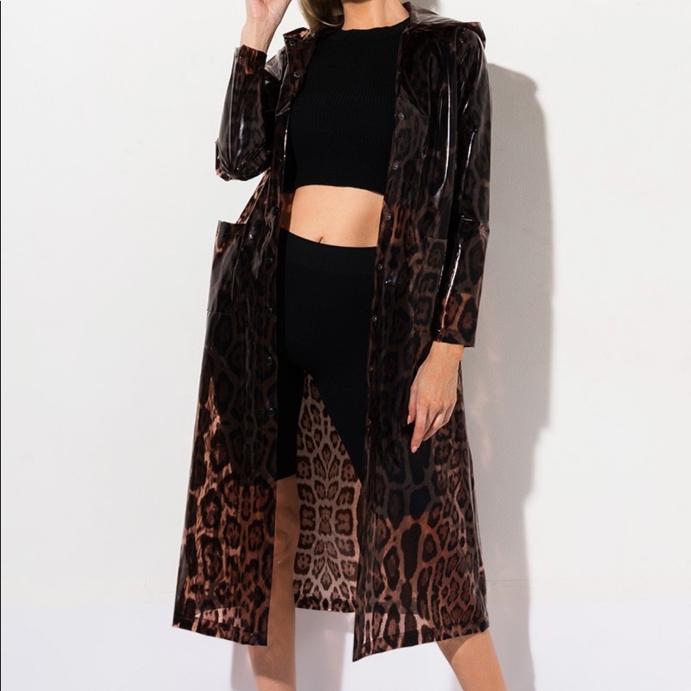 Cheetah print raincoat